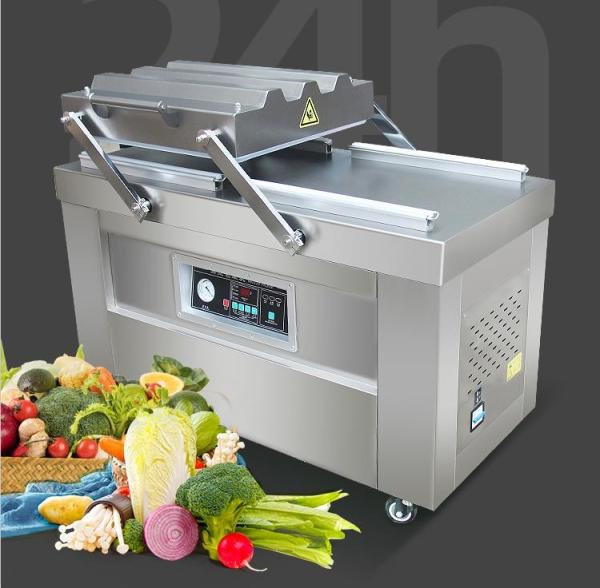 3BPM Vacuum Food Packing Machine , 0.9KW PLC Double Chamber Vacuum packaging