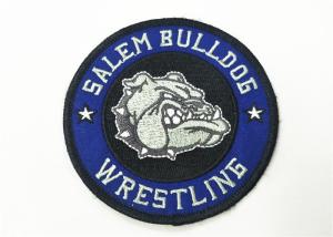 Quality Twill Embroidered Badge Patch Merrow Border Heat Seal With Glue Back wholesale