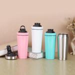 Portable Stainless Steel Shaker Double Section Metal Protein Shaker Bottle With