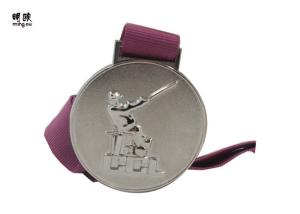 Quality Round Shaped Zinc Alloy Silver Custom Award Medals for Running Event Using wholesale