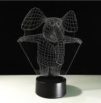 Elephant 3D Night Light 7 Colors Change with Remote Control As Birthday Gifts