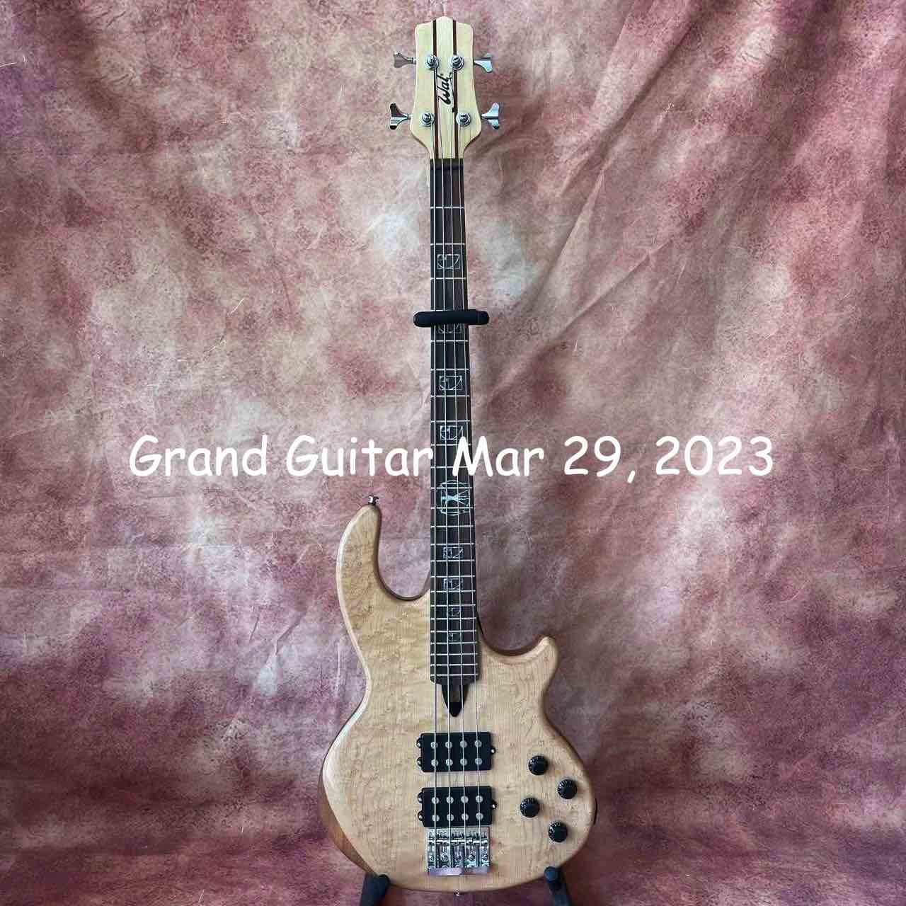 Custom WAL Style 4 strings neck through body electric guitar bass active pickup