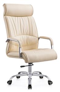 Quality High Top Cream Padded Computer Chair , Pu Leather Swivel Chair Custom Size wholesale