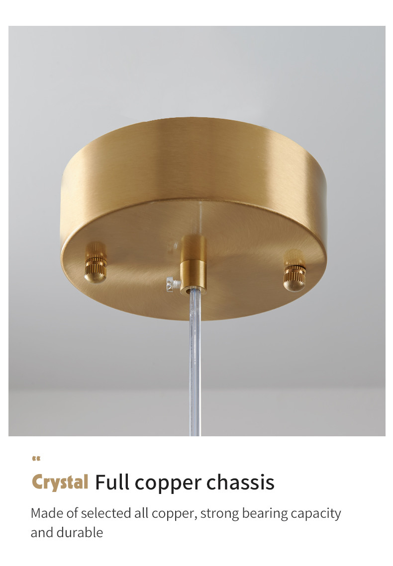 Nordic Full Copper Lamp Luxury Post-modern Crystal Chandelier(WH-AP-554)