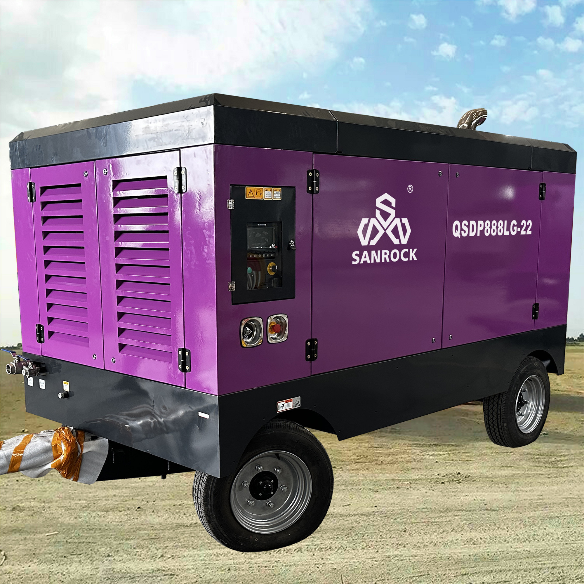 1750/1300rpm Max Working/Idle Speed High Pressure Diesel Air Compressor for Mining