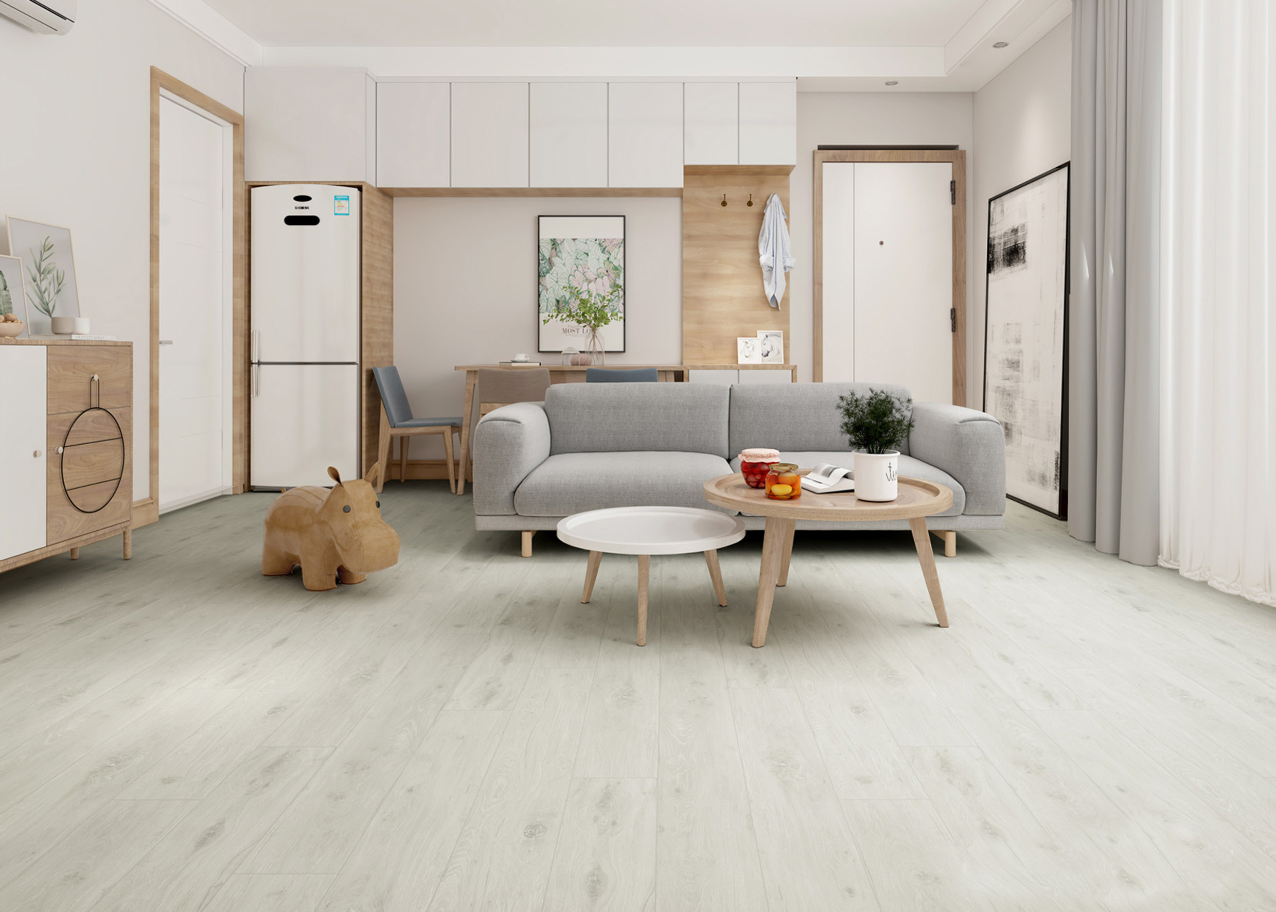 0.55mm Plastic Composite Flooring GKBM FT-W29149-7 Recyclable Stain Resistant High Abrasion