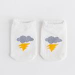 Smile Face Newborn Baby Socks / Bulk Baby Socks Gray Color Anti Bacterial