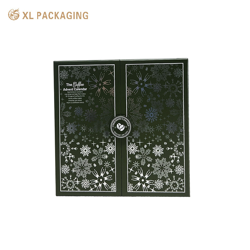 Customized 24 Drawer Advent Calendar Gift Box Packaging Hot Coffee Bag Chocolate Bag