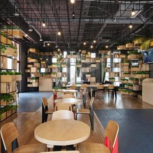 Quality White Fireproof 5mm MDF Coffee Shop Display OEM Equipped With LED Light wholesale