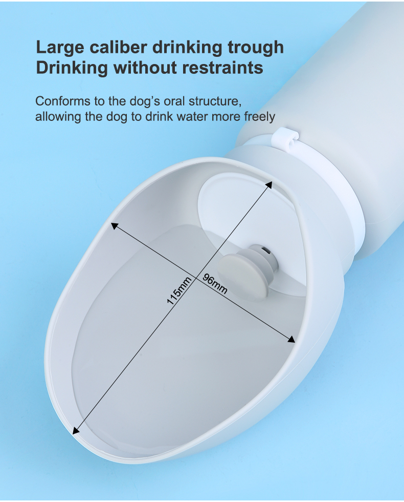 Outdoor 550ml 19oz Dog Water Bottle Dispenser White Collapsible Dog Water Feeder