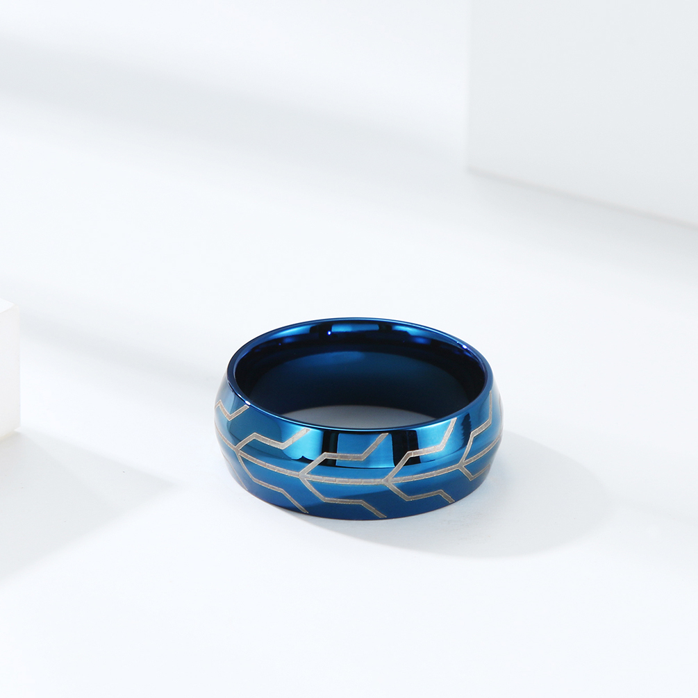 Waterproof Stainless Steel Black Ring No Fade Simple Finger Ring For Men
