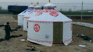 Quality Painted Steel Frame Mongolian Yurt Tent / Round Tent Yurt With Bamboo Structure wholesale