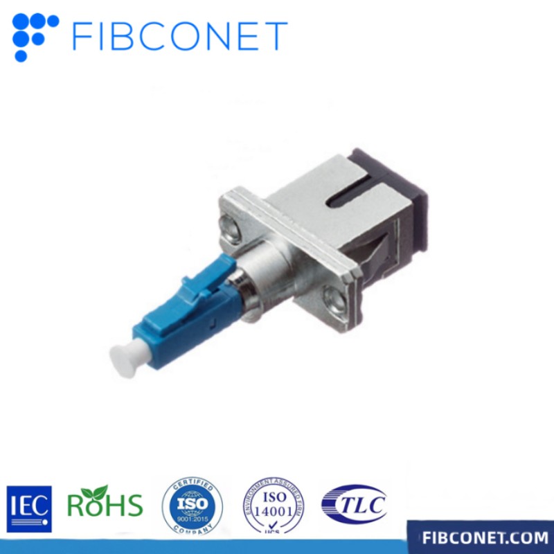 FTTH Rose Red Fiber Adapter Single Mode LC/UPC Male to SC/UPC Female Hybrid Fiber with 1