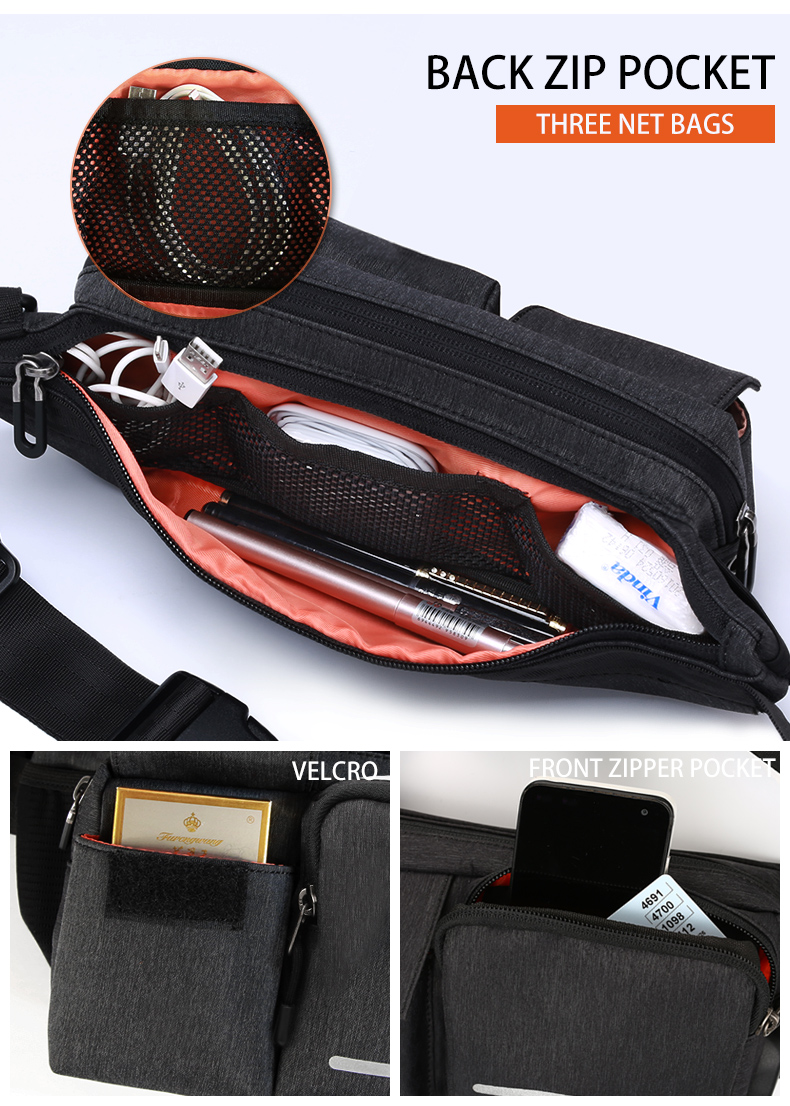 Fashionable Pillow Shape Waterproof Waist Bag For Men OEM & ODM