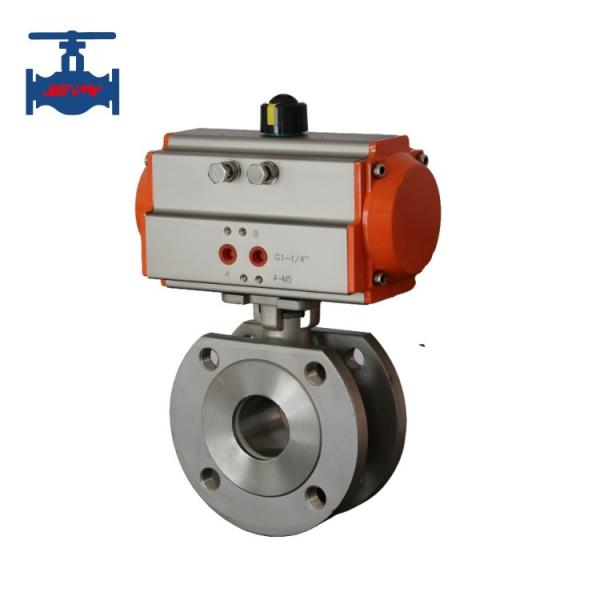 Cheap Pneumatic Actuator Driven WCB Ball Valve CF8 CF8M Wafer Type Ball Valve Ultra Thin for sale