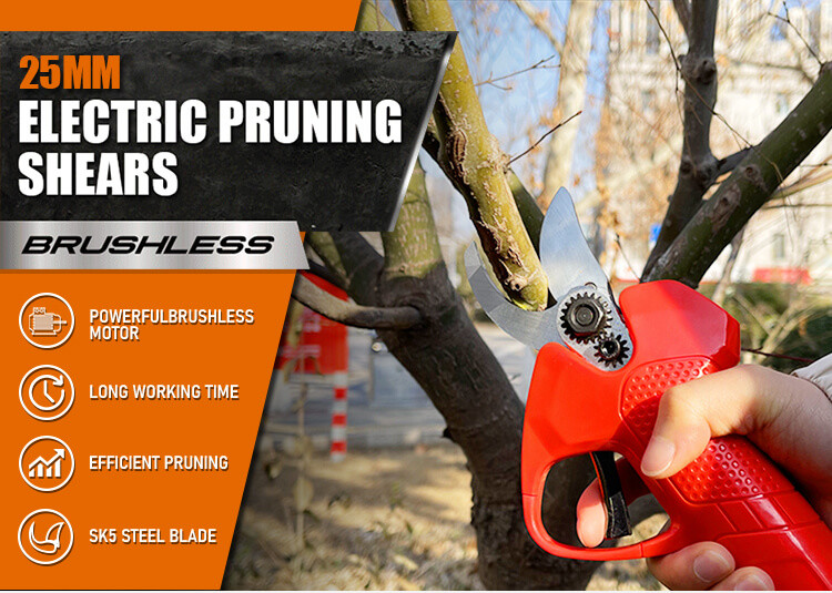 Professional 25mm Cutting Diameter Battery Power Tree Pruner Pruning Shear Electric