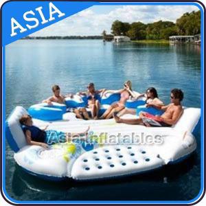 Quality 0.9mm Durable PVC Tarpaulin Inflatable Island Floating Lounge wholesale