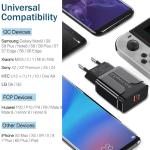 Black Fireproof ABS 41g 12V 1.6A Universal USB Charger