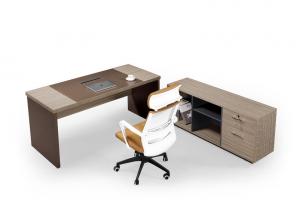 BV Assured Ergonomic Office Furniture , Wood Executive Desk With Side Cabinet