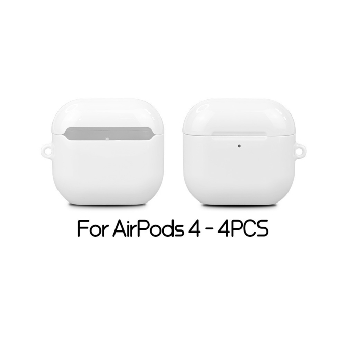 Printable Blank White 3D Sublimation Airpods 4 Case With 4 Pcs