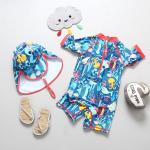 Gradual Blue Boys Swimwear Sets Split Lively Outdoor Children'S Swimsuit SPF50+