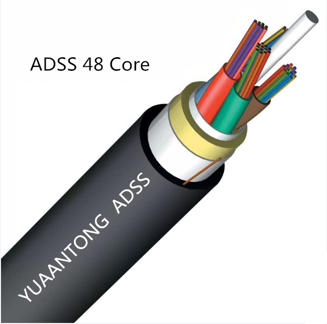 ADSS Single Mode Fiber Optic Cable , 150 Meter Aerial 48 Core Fiber Optic Cable