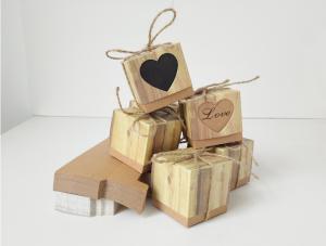 Quality Tiled Out Wood Grain Paper Laser Cut Wedding Favor Boxes wholesale