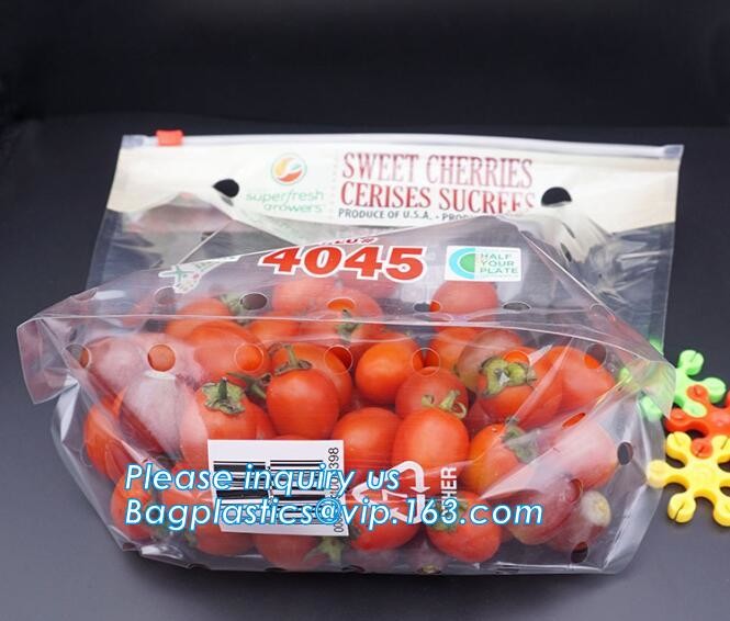 fruit bag for fruit protection, Perforated Better Aseptic Grape Bag, Cherry Bag, Fruit plastic bag, Stand up Zip lockk fre