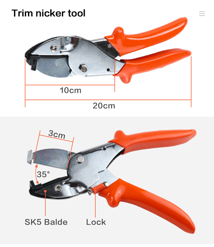 Ergonomic Plastic 3/4 Inch Trim Cap Notcher Nicker Tool bender