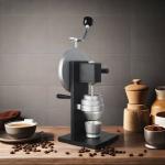 White Aluminum Steel Burr Manual Coffee Grinder for Home kfj127