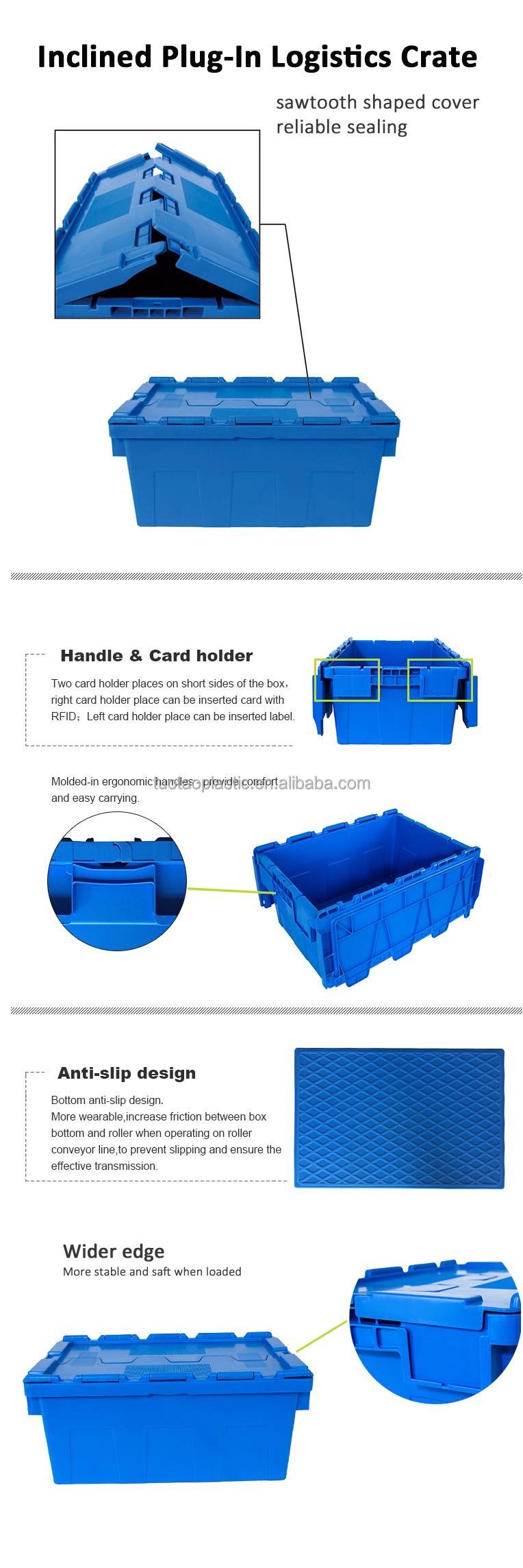 Logo Customized Logo Recyclable Solid Plastic Storage Container for Eco-Friendly Bins