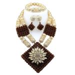 African Beads Jewelry Sets Senegal/ghana Wedding Handmade Jewelry Women's Golden