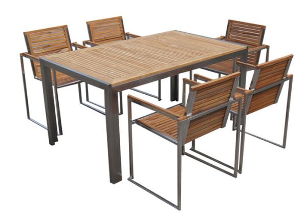 Stainless Steel Solid Wooden Outdoor Furniture High End With OEM / ODM Special