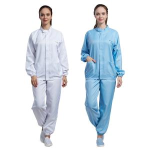 Quality Dust Free ESD Antistatic Cleanroom Clothing Food Processing Uniform wholesale