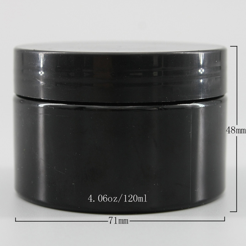 4.06oz 120ml Black Plastic Cosmetic Jars For Ink Glue Packaging