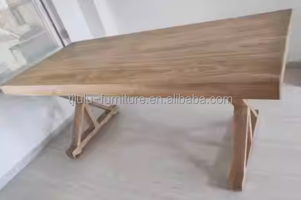 Customized Luxury French Solid Pine Wood Restaurant Dining Room Table Set