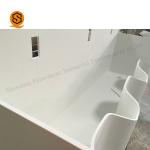 Curved Shaped Solid Surface Wash Basin Non Porous CE Approved