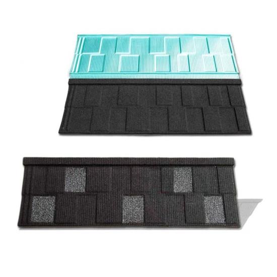 0.40mm AZ40 Black White Color Stone Shingle Roof Metal Tiles AluZinc Base Metal