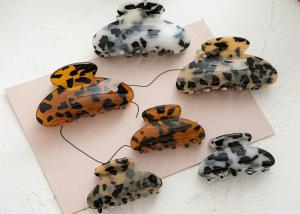 Quality Korean high-grade acrylic hair clip girls ponytail hair accessories marbling style large disc hairpin wholesale