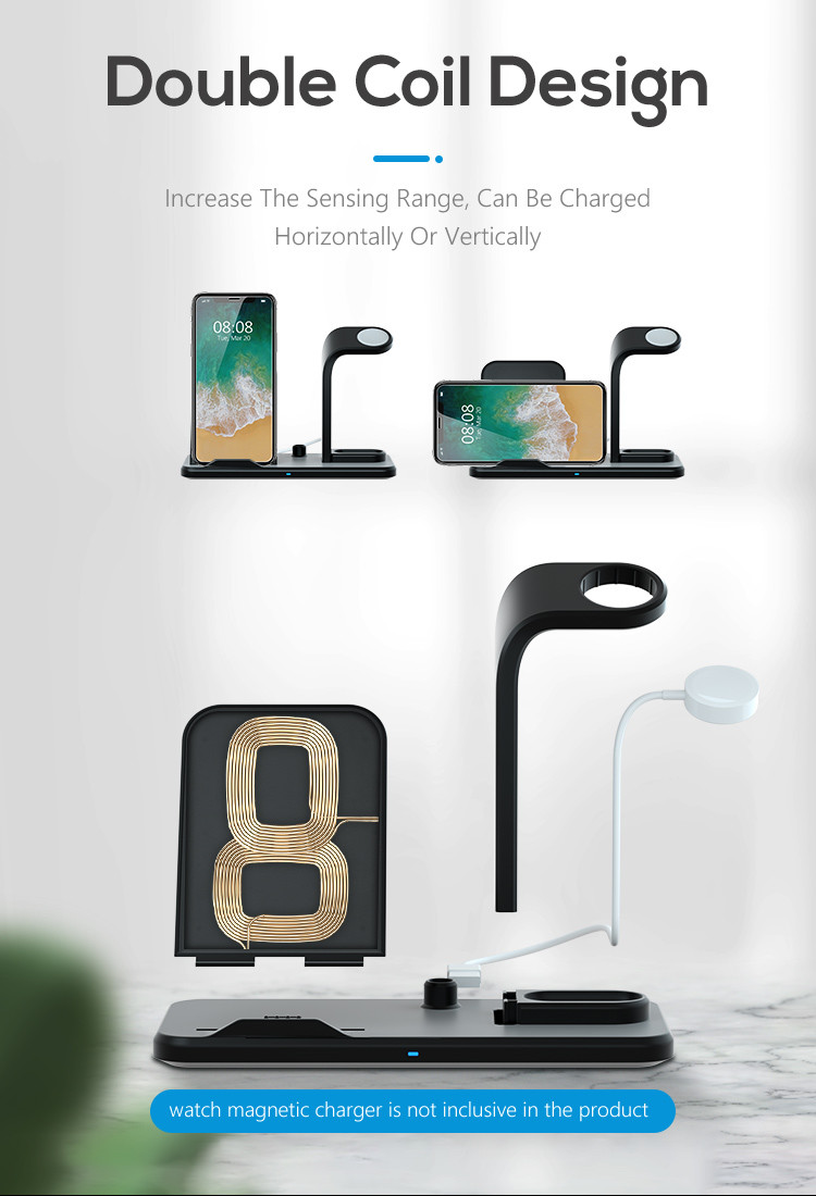UCABLE 5W Multi Function 3 In 1 QI Wireless Charger