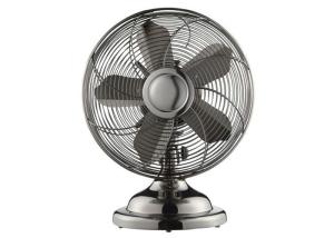 Quality Brushed Nickel Portable Metal Desk Fan Strong Wind 120V 50HZ / 60HZ wholesale