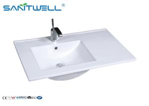 Quality Ceramic Counter Top Wash Basin AB8003-80L Single Hole White Color wholesale