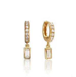 Quality Gold Plated 925 Sterling Silver Dangle Earrings For Anniversary , Engagement wholesale