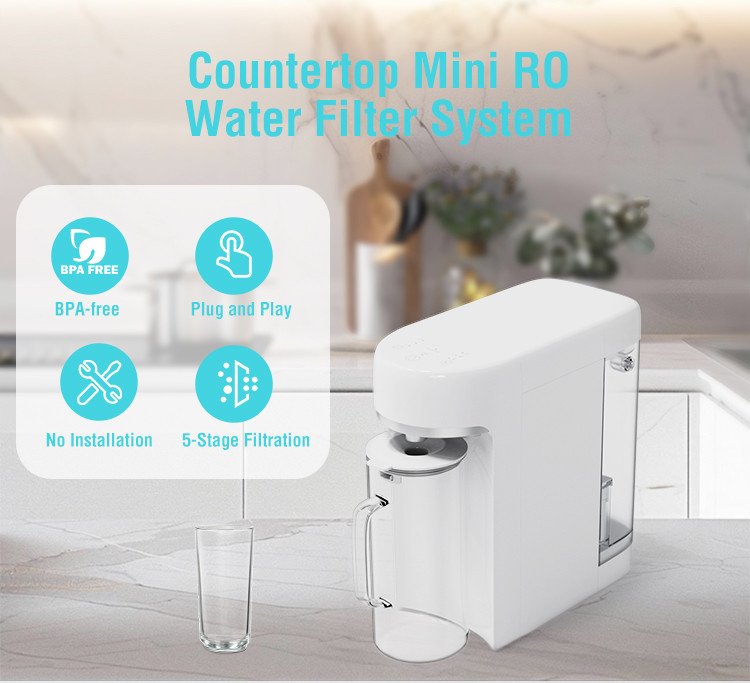 Compact Design Countertop Ro System Mini Water Purifier With 5 Stage Filter