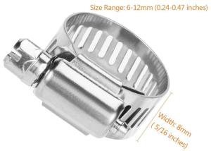 Quality ISO9001 12.7mm Band Width Nickle plated American Hose Clamp wholesale