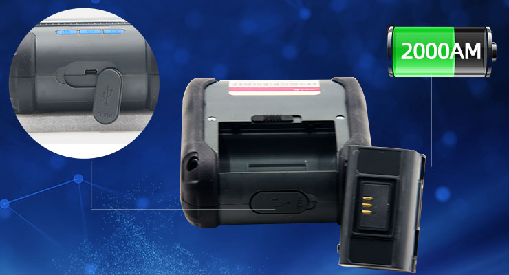 Portable Printer with USB Bluetooth Interface and 0.96 Inch OLED Display Private Mold
