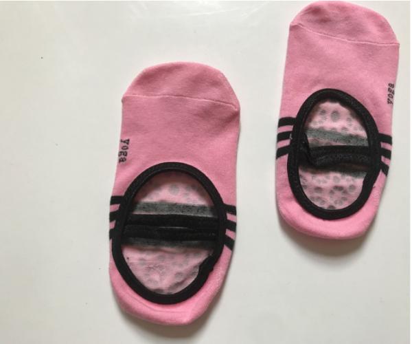 Pink Color Foot Care Kids Yoga Socks , Knitting Yoga Sticky Socks , Barre