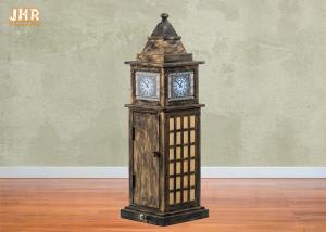 Quality Tower Shape Tabletop Lamp Antique Wooden Tower Sculpture Decorative Lamp Bronze Color wholesale