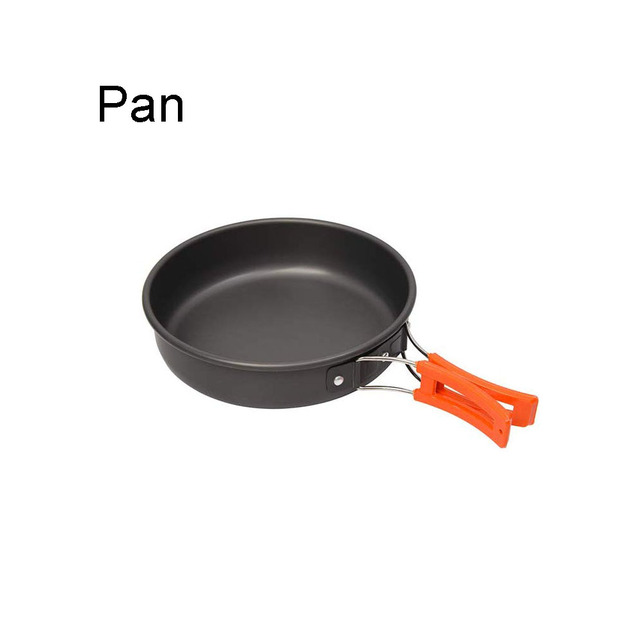 Stainless Steel Outdoor Cooking Set Rolled Edge Camping Cookware For 1-2 P