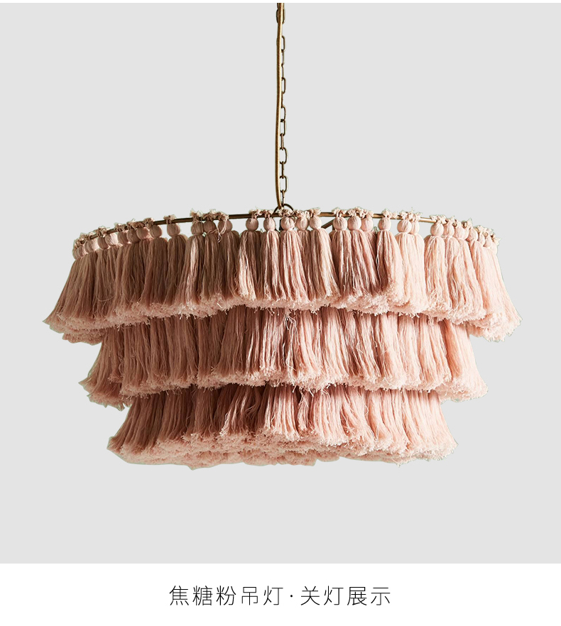 Modern boho chandelier designer decorative Cotton tassel art chandelier(WH-MI-317)